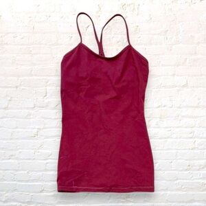 LULULEMON Power Y Racerback Yoga Athletic Burgundy Bra Tank Size 6